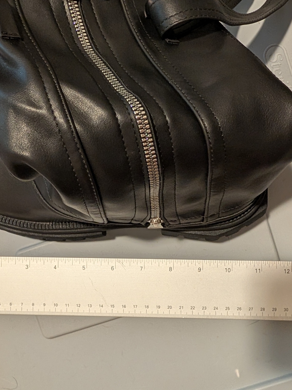 Black Chunky Platform Ankle Asylum Boots with Zipper & Buckle new In Box - Picture 4 of 5